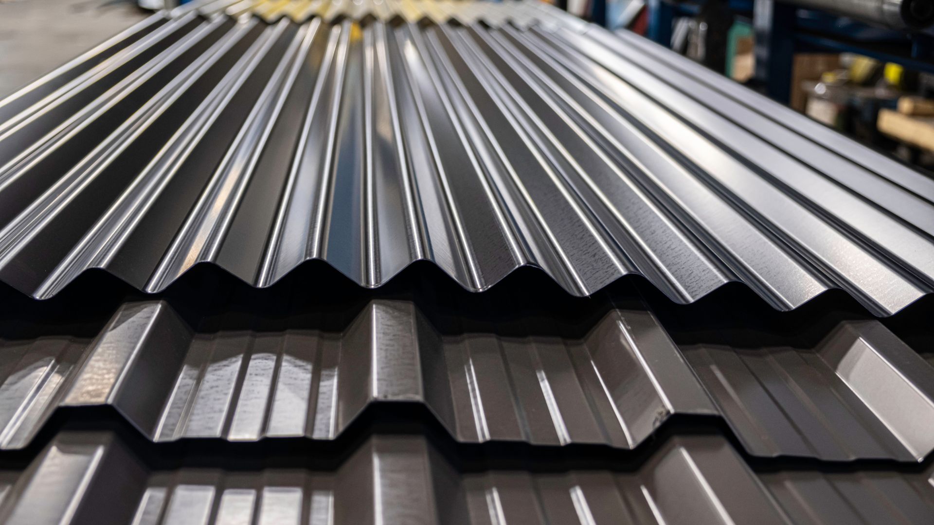 A close up of a metal roof in a warehouse